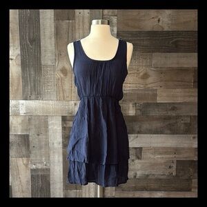 Everly navy dress medium crochet butterfly coastal dark feminine whimsigoth
